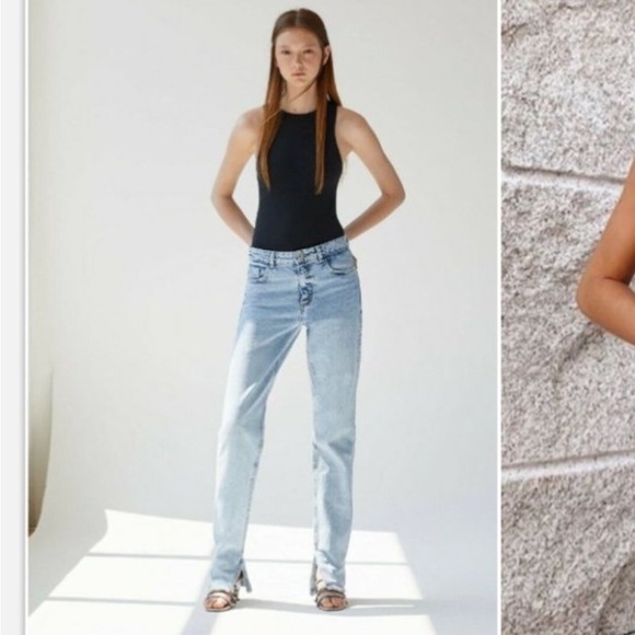 Zara Halter Bodysuit Top L High Neck Snap Buttons Sleeveless Black Blogger's Fav - Picture 8 of 12